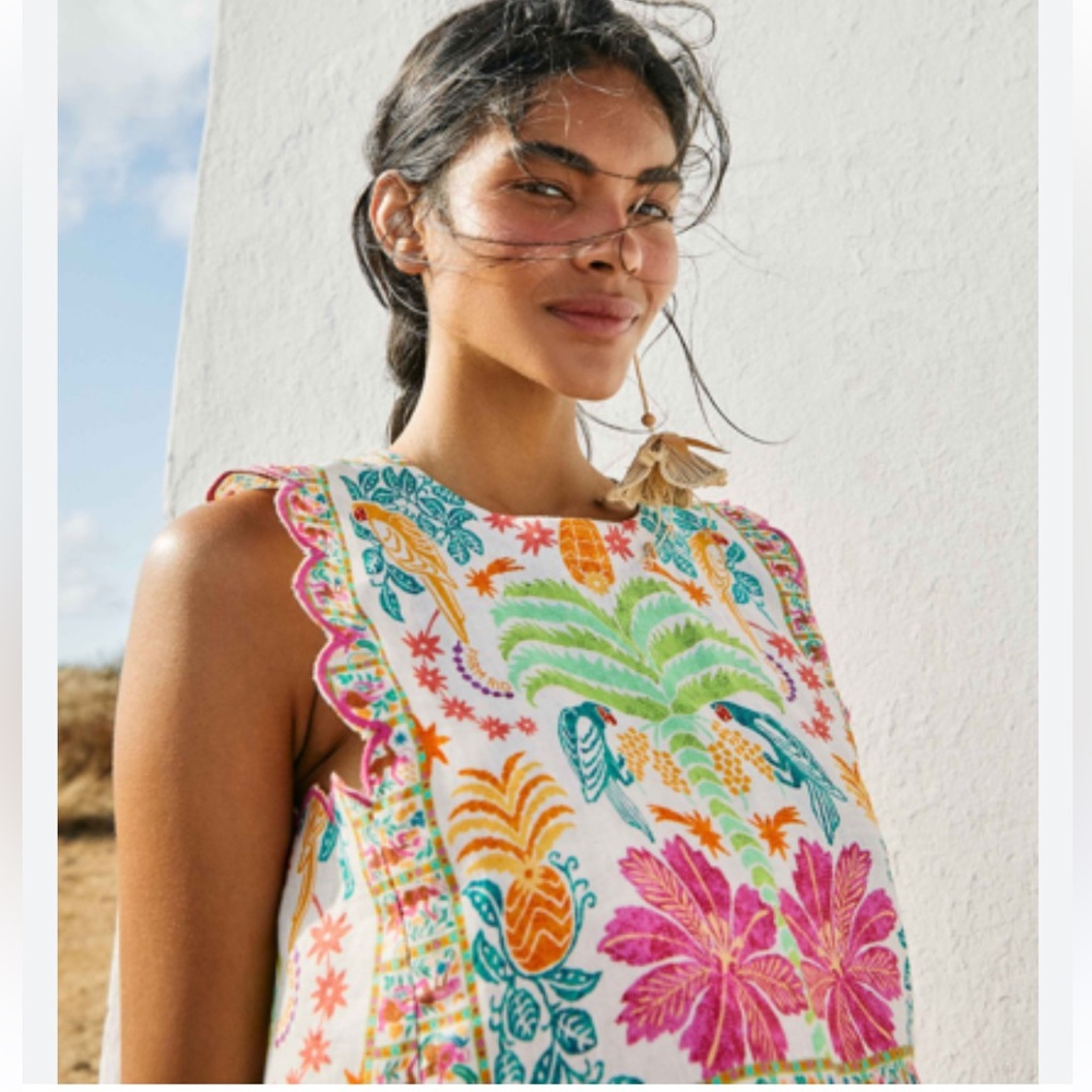 FARM Rio - Fruits Queen Scarf Crop Top - 100% Linen - XS